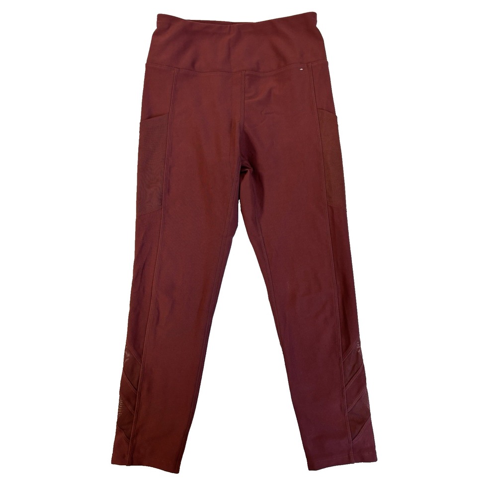 Mondetta Performance Luxury Women's XS Burgundy Corpped Workout Leggings Gym‎